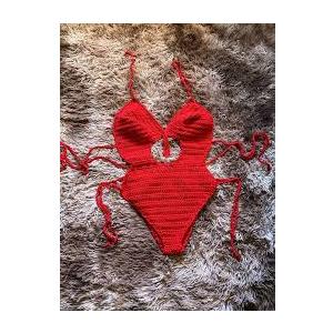 Red Swimsuit and Bathing , Swimwear for Women Size XL, Red