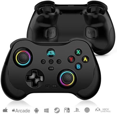arVin Wireless Gamepad Controller for iPhone/iPad/Android/Tablet/Switch/PS4/PC with Hall Effect Sensing Joystick/RGB Light/Turbo/Back Key/6-Axis Gyro/Vibration/Play Xbox Cloud Gaming/Remote Play/CODM
