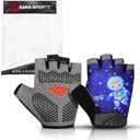 Half Finger Kids Cycling Gloves| Non-Slip, Padded, Antislip, Fingerless Kids Bike Gloves for Boys and Girls | Ideal for BMX, MTB, Gymnastics