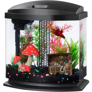 Aqueon 00800198: Aquarium Kit BettaBow Led Blk 2.5G