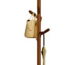 Solid Wood Round Base Coat Rack, Free Standing Hall Coat Tree with 8 Hooks+2 spare for Coats, Hats, Bags, Purses, for Entryway, Hallway, Rubberwood Hooks,Base and Pole(Round Base,Brown)