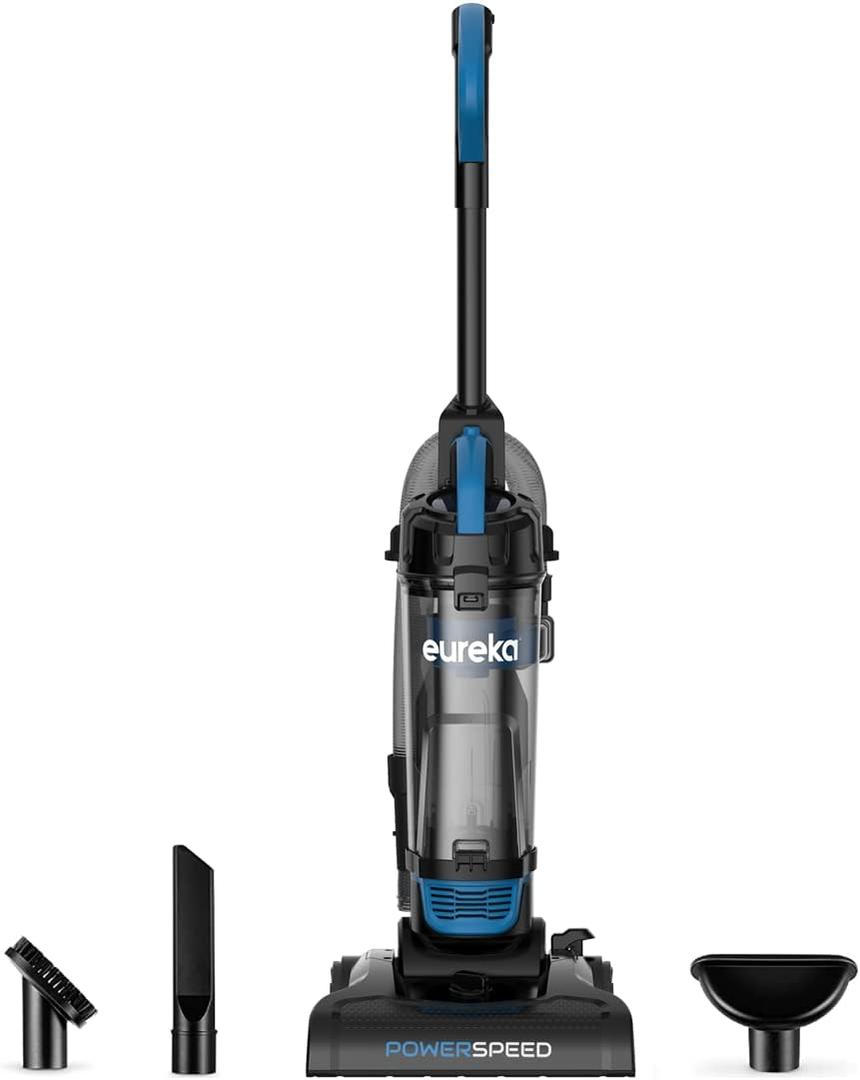 Eureka NEU185 PowerSpeed Upright Vacuum Cleaner Carpet and Floor, Lightweight Powerful Bagless Upright Vacuum with Washable Filter, Black (Black)