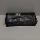 Hanging Floating Shelves - Metal Mesh Cubicle Storage Organizer with 5 Plastic Hangers (Black)