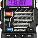 BAOFENG UV-5R+ Plus Two Way Radio, Long Range for Adults Rechargeable with Earpiece, Walkie Talkie for Outdoors, 144-148 420-450MHz, Qualette Series, Black