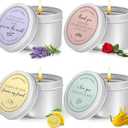 Mothers Day Gifts for Mom from Daughter Son - Birthday Gifts for Moms, New Mom Candle Gift Set, 17.4 oz 4-Pack Aromatherapy Candles, 120H Burn - Lavender | Lemon | Rose & Bergamot