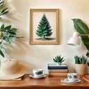 2 x ECGER Christmas Decorations Vintage Wall Art - Fir Tree Retro Print Winter Decor, Holiday Forest Art Pictures Decoration for Home, Living Room, Office (UNFRAMED, 11x14In)