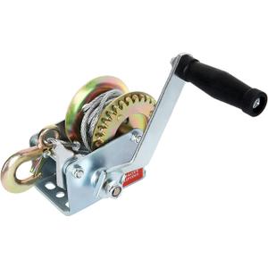 ASelected 800lbs Capacity Heavy Duty Hand Winch, Crank Strap Gear Boat Winch with 26FT Steel Cable and Hook, Manual Lifting Winches for Boat Trailer ATV or Shop Crane, Small Hoist for Deer Feeder