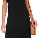 VOBCTY Women's Casual Short Sleeve Tshirt Dress Summer Side Split Loose V Neck Dresses, Size: M