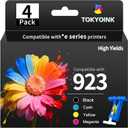 TOKYOINK 923 Ink Cartridges Combo Pack Replacement for HP 923e 923 923XL Ink Cartridges Work for OfficeJet 8120 8122e 8123 OfficeJet Pro 8130 8135e 8138e 8139e Printer Without Chip (4 Pack)