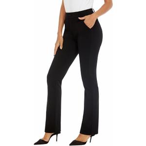 iChosy Women's Ease into Comfort Barely Bootcut Stretch Dress Pants (Blue, M)