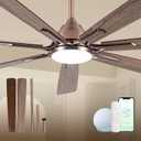 72Inch Smart Ceiling Fan with Alexa APP,Oil Rubbed Bronze Large Ceiling Fan with Light,6 Speed,3CCT,Dual Finish 7 Blades,Quiet DC Motor Outdoor Fan for Patio,Big Living Room