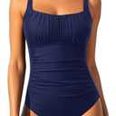 Aqua Eve One Piece Bathing Suit for Women Tummy Control Swimsuit Slimming Vintage Swimwear Size XL