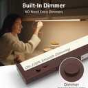 Leetdud Under Cabinet Lighting Plug in or Hardwired Built-in Dimmer, 24 Inch 12W, 5CCT 2700/3000/3500/4000/5000K, Linkable Counter Lights for Kitchen, ETL Dimmable LED Light Fixture, Bronze