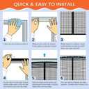 Fiberglass Magnetic Screen Door Fit Door Size 32 x 78 in- Heavy Duty Fiberglass Screen Door Mesh for Interior Door, Patio and Sliding Doors - Door Screen Magnetic Closure Let Fresh Air in