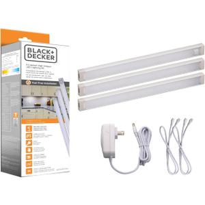 PureOptics LED Under Cabinet Lighting Kit, 3-Bars, 9 Inches Each, DIY Tool-Free Installation, Warm White, 2700K, 1080 Lumens, 15 Watts, Home Accent (LEDUC9-3WK)