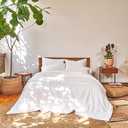 Buffy Breeze Comforter - Soft 100% Eucalyptus Lyocell, Cooling, White Lightweight Summer Duvet Insert with Corner Tabs (Full/ Queen) 