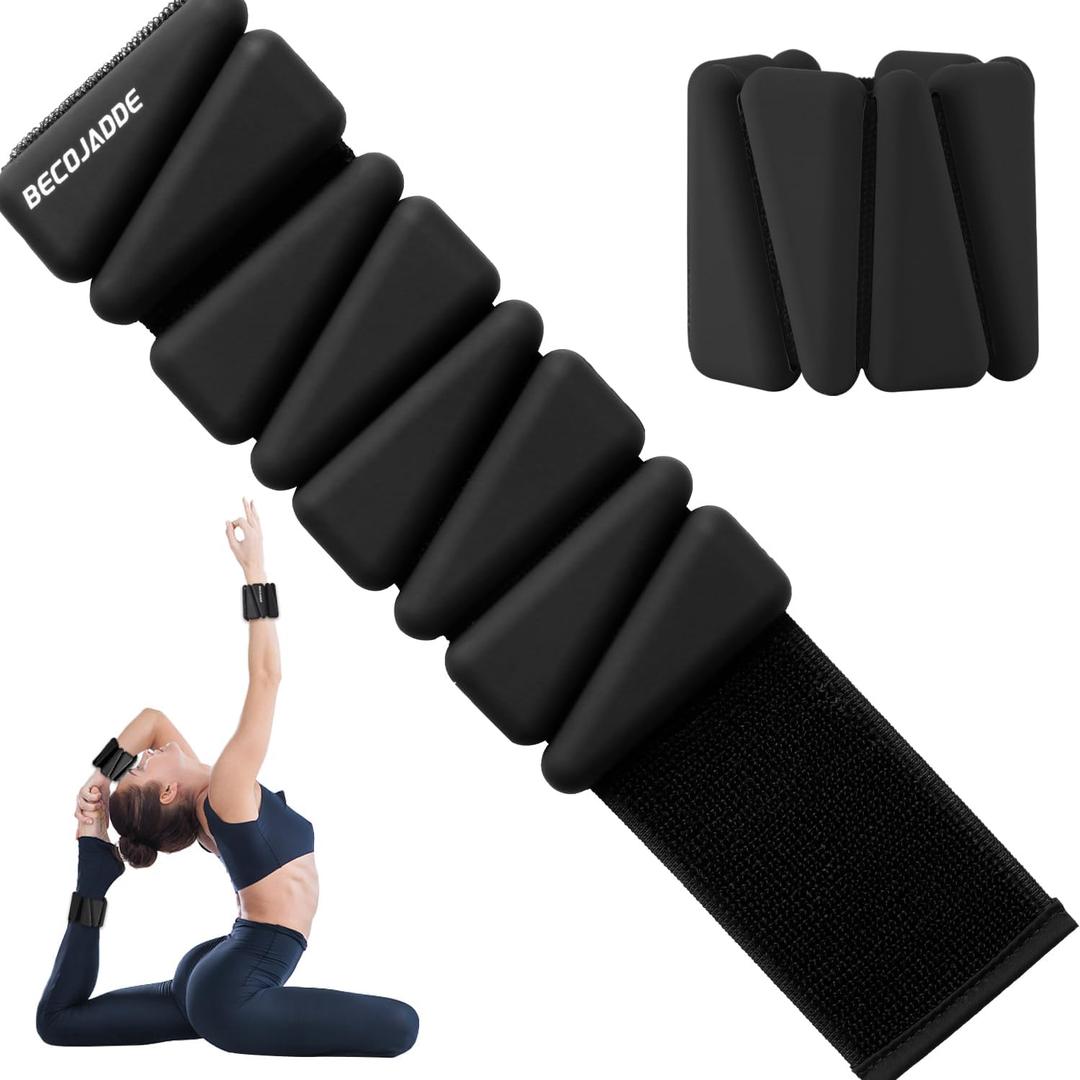 Wrist Ankle Weights Set of 2(1 lb/2 lb Each) Adjustable Weights Training Intensity for Strength Training Walking Running Yoga Pilates Jogging for Women Men (Black)