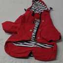 Dog Zip Up Dog Raincoat with Reflective, Rain/ Water Resistant, Adjustable Drawstring, Removable Hood, Stylish Premium Dog Raincoats - Red - Small