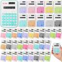 60 Pcs Pocket Size Mini Calculator Small Calculators Bulk Handheld Basic Calculator with Button Battery, 8 Digit Display Office Calculators for Home School Kids Teacher (Multicolor)