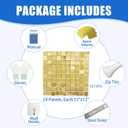24 Pcs Light Gold Shimmer Wall Backdrop Panels - 4 FT x 6 FT Light Gold Sequin Backdrop for Birthday Graduation Home Party Background Decoration