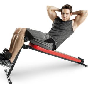Marcy Utility Slant Board w/ Headrest  Folding Design with Adjustable Positions SB-4606 , Black/red , 29.00 x 18.00 x 59.00 inches