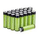 Amazon Basics 24-Pack Rechargeable AA NiMH Batteries, 2000 mAh, 1.2V, Low Self-Discharge, Pre-Charged, Recharge up to 1000x Times