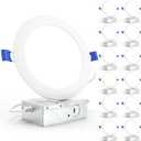 Sunco 12 Pack Recessed Lighting 6 Inch LED, Canless Ceiling Lights Slim with Junction Box, 1200 LM, 14W (100W Equivalent), 6000K Daylight Deluxe, Dimmable, Wafer Thin, 50000 Lifetime Hours ETL.