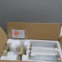 Modern Brushed Brass Vanity Light Fixture - Dual Glass Rods Wall Sconce for Bathroom, Double Light Socket E12 Candelabra Base, Mirror Vanity Lighting (Bulbs Not Included) (20inch)