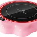 Gaiatop Mug Warmer, 50W Cute Cat Paw Cup Warmers, 3 Temp Settings, 2-10H Auto Shut Off, Coffee Accessories Keep Beverage Hot for Desk and Home, Heated Plate Stocking Stuffers for Tea Candle Pink