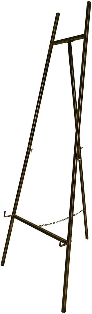 SULIANG Metal Easel Stand with Chain Support for Mirror,Iron Floor Easels for Display Wedding Sign,58 Inch Adjustable Arts & Crafts Easels(Bronze)