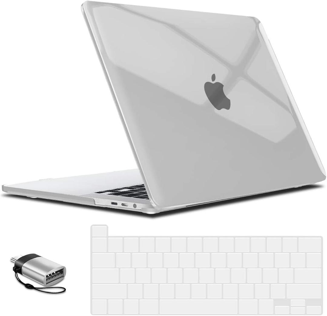 IBENZER Compatible with MacBook Pro 16 Inch Case A2141 Release 2020 2019, Hard Shell Case with Keyboard Cover & Type C Adapter for Old Version Mac Pro 16, Crystal Clear, T16CYCL+1TC