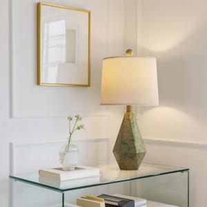 PoKat 20.25" Green Table Lamps Set of 2 for Night Stands, Vintage Bedside Lamps for Bedroom Living Room, Retro Bedroom Lamps for End Table, Suitable for Small Place, Green with Gold