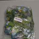 5 Stems 10 Heads Artificial Flowers Small Roses with Leaf Bouquet for Valentines Decoration Kitchen Wedding Office (2 Pack, Blue)