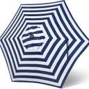 Blissun 7.5ft Patio Umbrella Replacement Canopy, Market Umbrella Cover, Outdoor Table Umbrella Canopy for 6 Ribss (Blue & White Stripe)