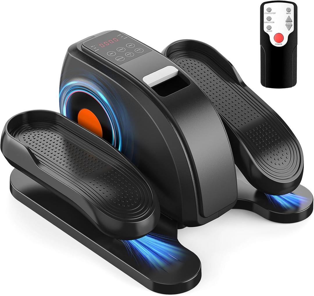 OLIXIS Under Desk Elliptical Machine, Compact, Quiet & Portable Pedal Exerciser with Adjustable Speed, LED Display, Ideal Mini Elliptical for Home or Office Workout