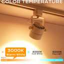 CLOUDY BAY 8W 3000K Warm White Dimmable LED Track Light Head,CRI90+ True Color Rendering Adjustable Tilt Angle Track Lighting Fixture,40 Angle for Accent Retail,White Finish,Halo Type- Pack of 6