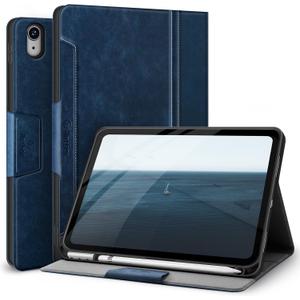 Antbox Case for iPad (A16) 11th Generation 11'' 2025/iPad 10th Generation 10.9'' 2022 with Built-in Pencil Holder Auto Sleep/Wake Function PU Leather Smart Cover (Blue)