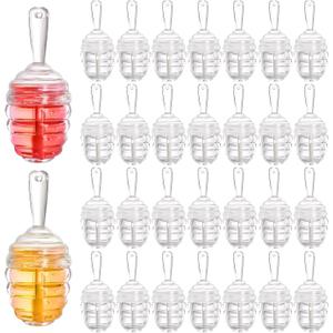 DEAYOU 30 Pack Empty Lip Gloss Tubes with Wand, Honey Pots Shaped Refillable Plastic Lipgloss Containers, Clear Lipstick Brush Bottles for Women DIY Makeup, Lipgloss Making Kit, 0.2OZ/ 6ml