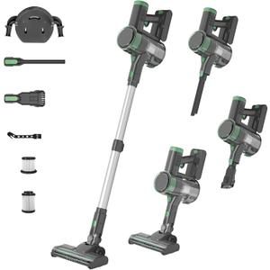 Cordless Vacuum Cleaner, 45Kpa Powerful Stick Vacuum with HEPA Filter,45Mins Rechargeable Battery, Anti-Tangle V-Roller, Lightweight Handheld for Hardwood Floor, Carpet, Pet Hair, Home and RV Cleaning