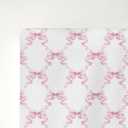 Pink Bows Ribbon Baby Crib Sheets for Girl 52"x28" Pastel Pink Ribbons Soft Stretchy Fitted Crib Mattress Covers Watercolor Bows Girly Nursery Baby Sheet for Standard Crib & Toddler Mattress Pad (One size)