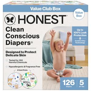 The Honest Company Diapers, Value Pack, Leak Protection, Size 5, 126 Count