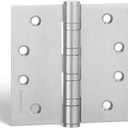 3 Pack goldenwarm Satin Nickel 4'' Door Hinges for Exterior Doors Ball Bearing Door Hinges 4in x 4in with Square Corner, Heavy-Duty, 304 Stainless Steel