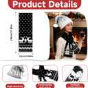 Christmas Santa Hat and Knitted Scarf, Soft Santa Costume for Adult Women Men, Christmas Party Headwear Accessories (Gray)