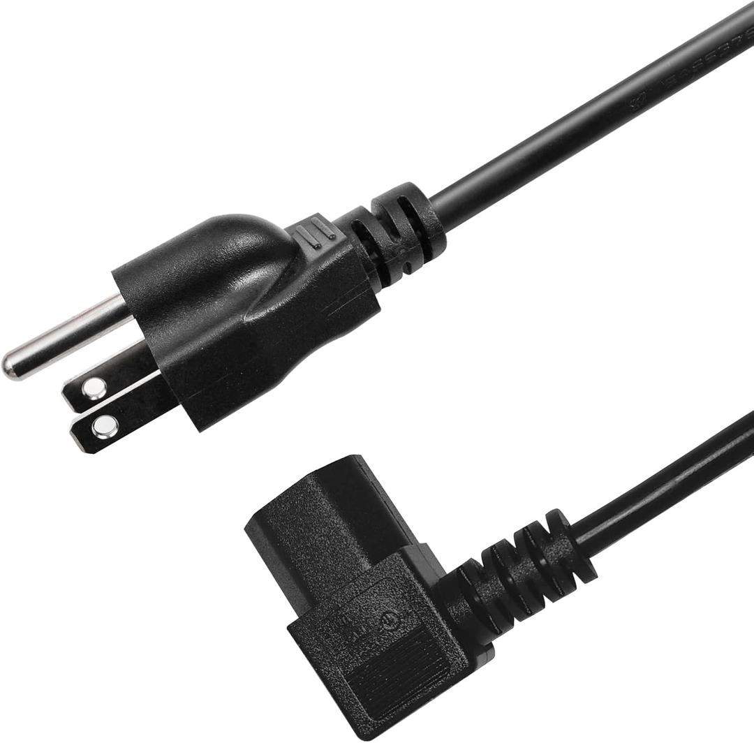 3 Prong ringht Angle Power Cable 6ft Heavy Duty AC Cables forC13 Angle Type Cable, 90 Degree Power Cable, PC Monitor TV,3 Pin Connector, Universal Power Cord, Computer Right Angle Power Cord,18 AWG