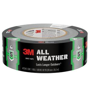 3M All Weather Duct Tape, 1.88 in x 40 yd, 1 Roll, UV/Water Resistant, Stands up to Heat, Sunlight, Rain, Sleet & Snow, Great for Patching, Reparing Outdoor Items and Reinforcing Tools (2540)