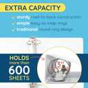 White 3 Ring Binder 3 Inch Heavy Duty Large Binder with Clear View Cover for Office and School, Big Rings Hold up to 625 Sheets of 8.5 x 11 Inch Paper, 4 Pack
