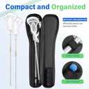 Himal Outdoors Lacrosse Stick Bag with 2 Sticks Holder, Oxford Lacrosse Bag for Men and Women, Zipper Pocket & Cooler Pouch and Padded Handle Strap (Deep black)