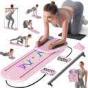 Pilates Board, Pilates Reformer Set, Pilates Machine 15-in-1 Multifunctional Abdominal Board for Home Office Workout, Foldable Portable Pilates Reformer Board for Women