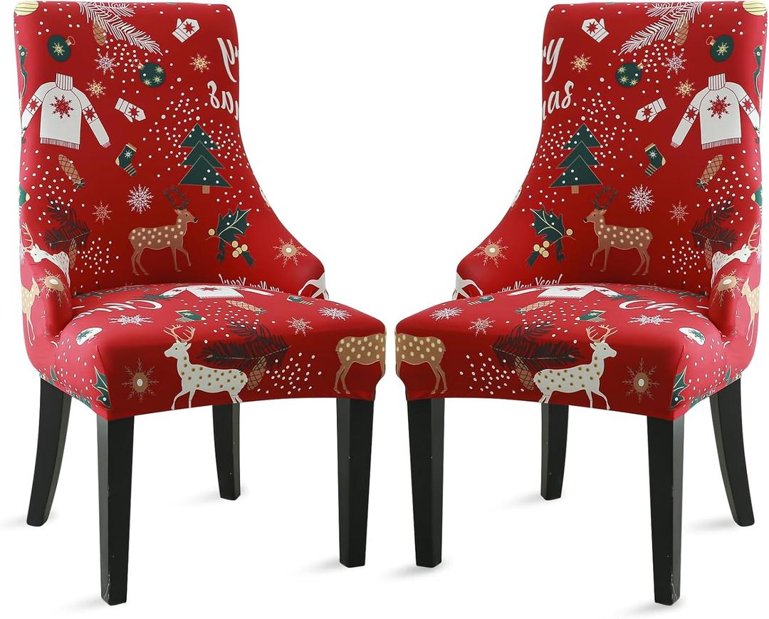 Liykimt Stretch Wingback Side Chair Slipcover-Accent Chair Cover Slipcover with Arm,Washable Upholstered Arm Dining Chair with Nailed Trim Protector for Dining Living Room