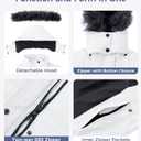 wantdo Women's Waterproof Winter Coat Warm Long Puffer Jackets with Faux Fur Hood Thicken Parka (White, M)